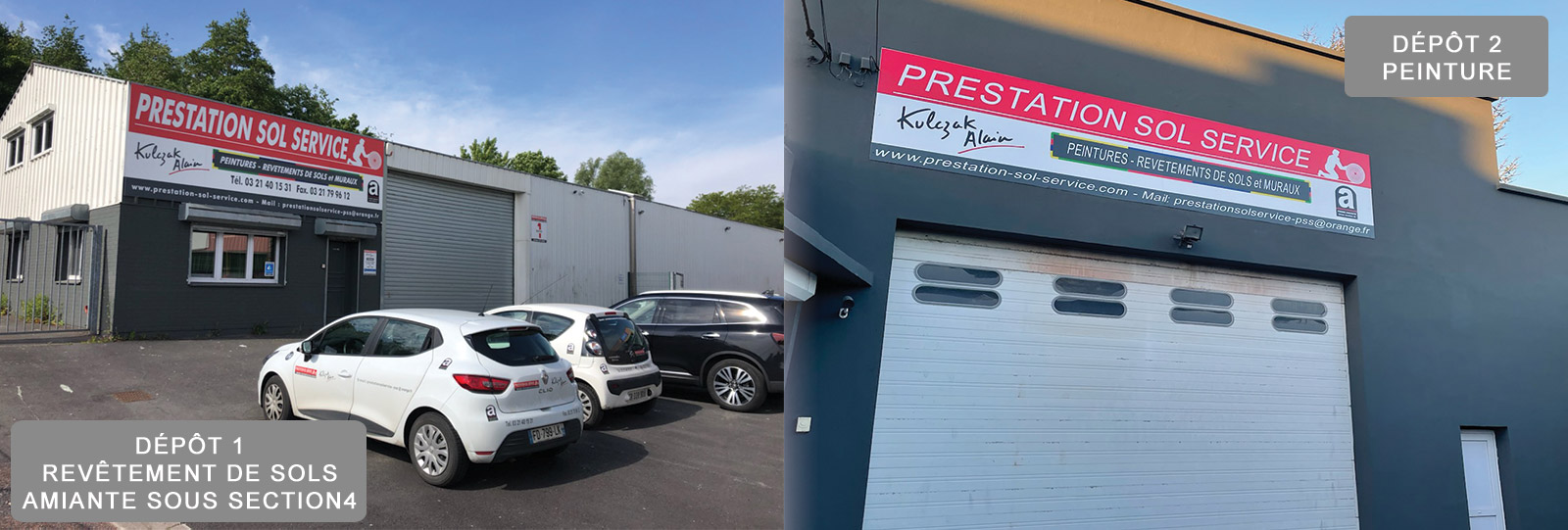Les locaux et véhicules de Prestation Sol Service à Méricourt